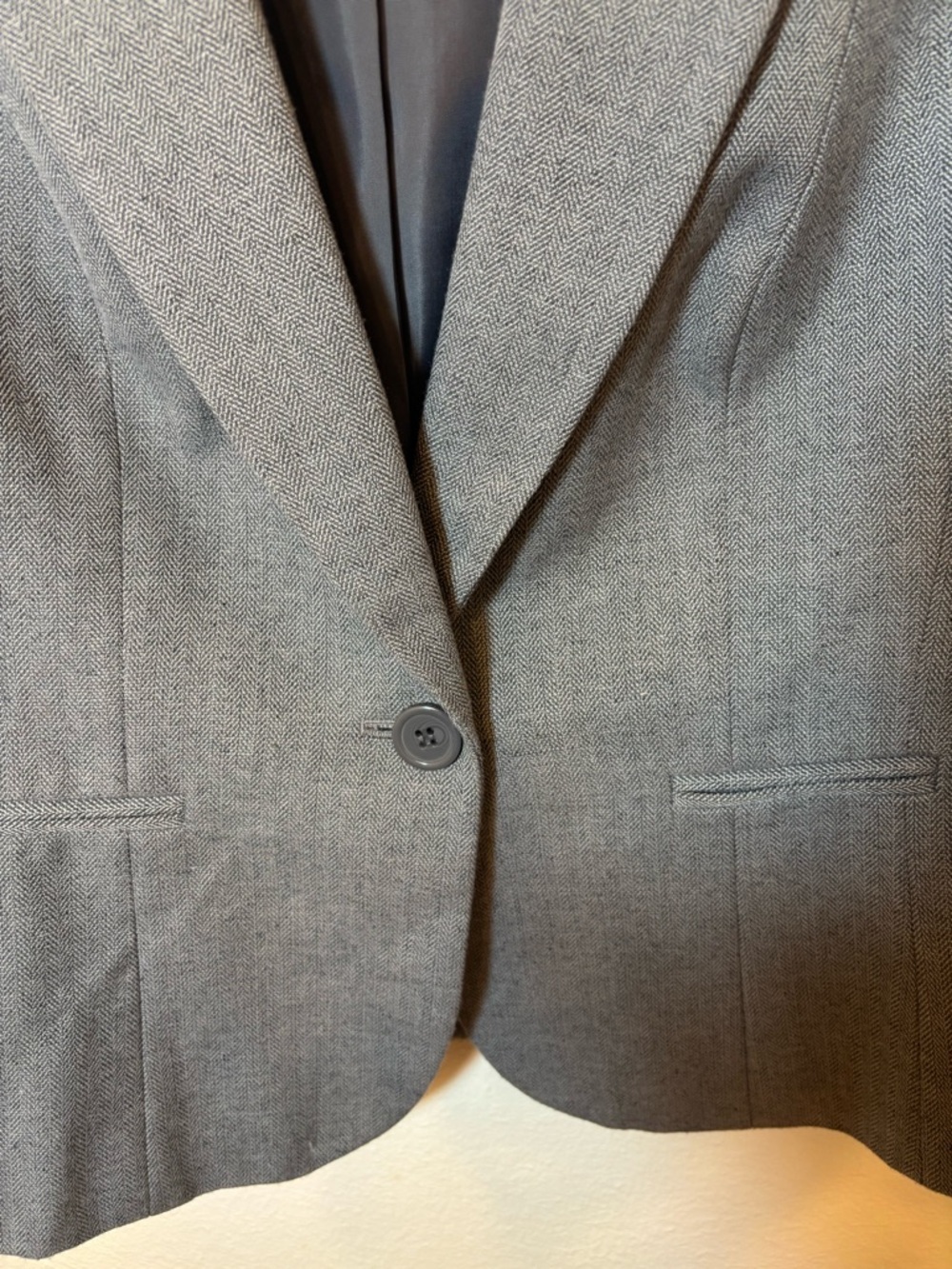 LOFT Gray Tailored One-Button minimalist business Blazer - Picture 4 of 7